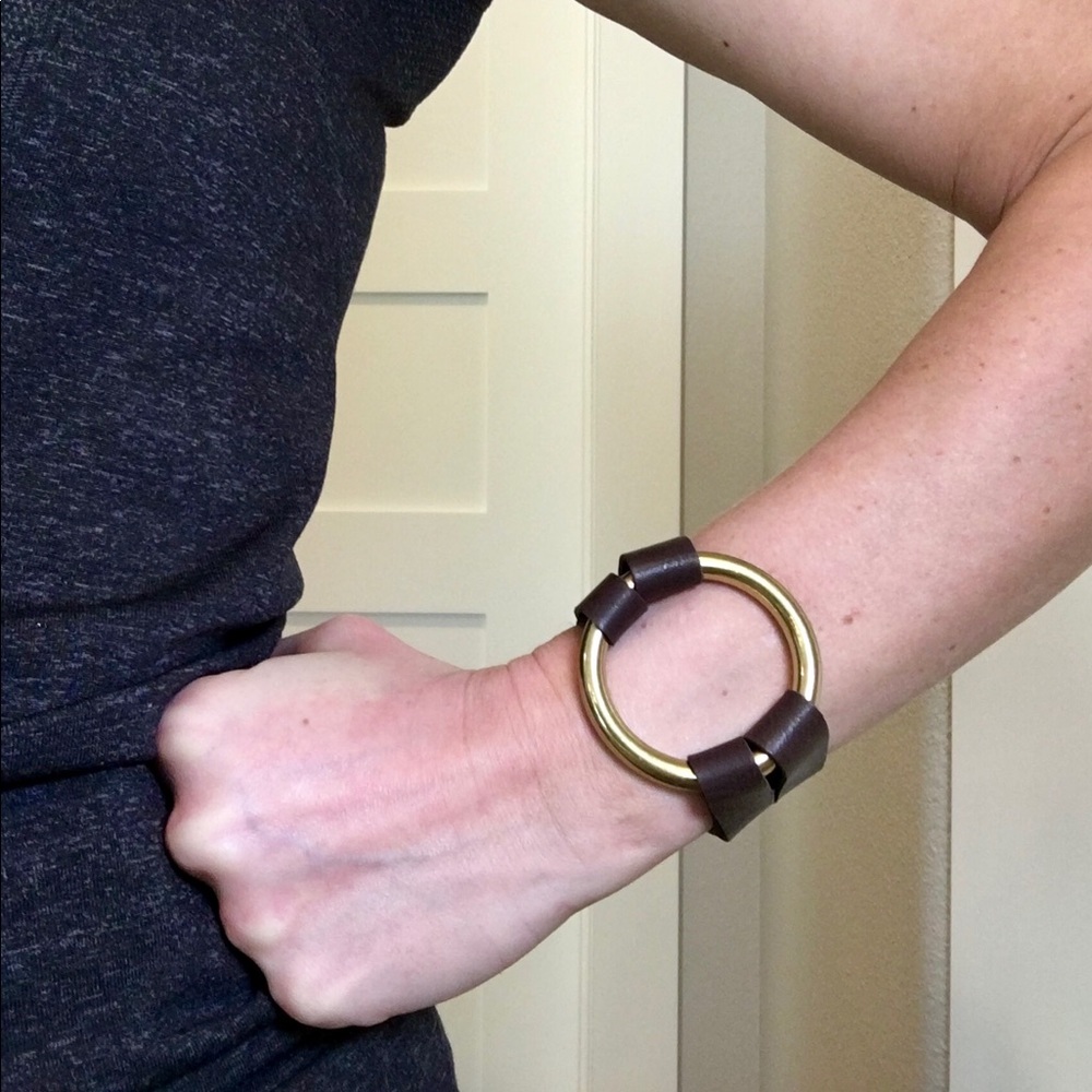 Brown Leather & Brass Bracelet